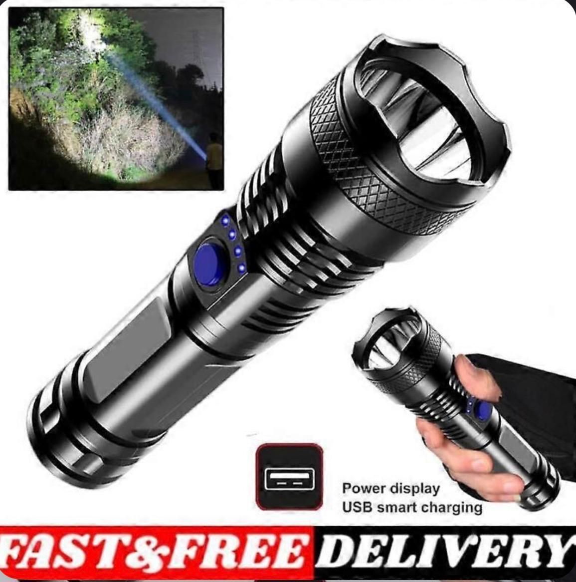 Super Bright Flash Lights Zoomable, 5 Modes, Powerful Medium / Low/ Sos Handheld Torch-image-12