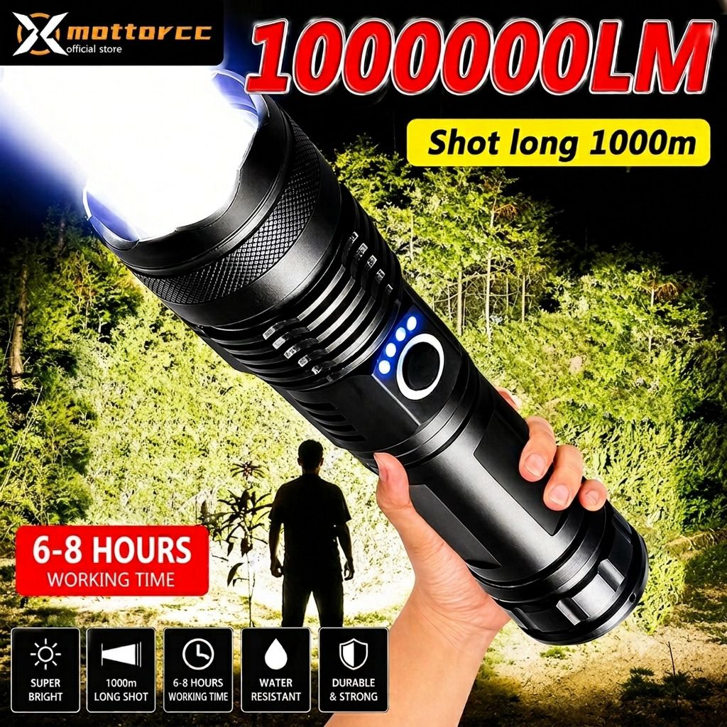 crentila 1km Long Range with 3 Light Modes, Adjustable Portable Powerful Torchlight Torch-picture-22