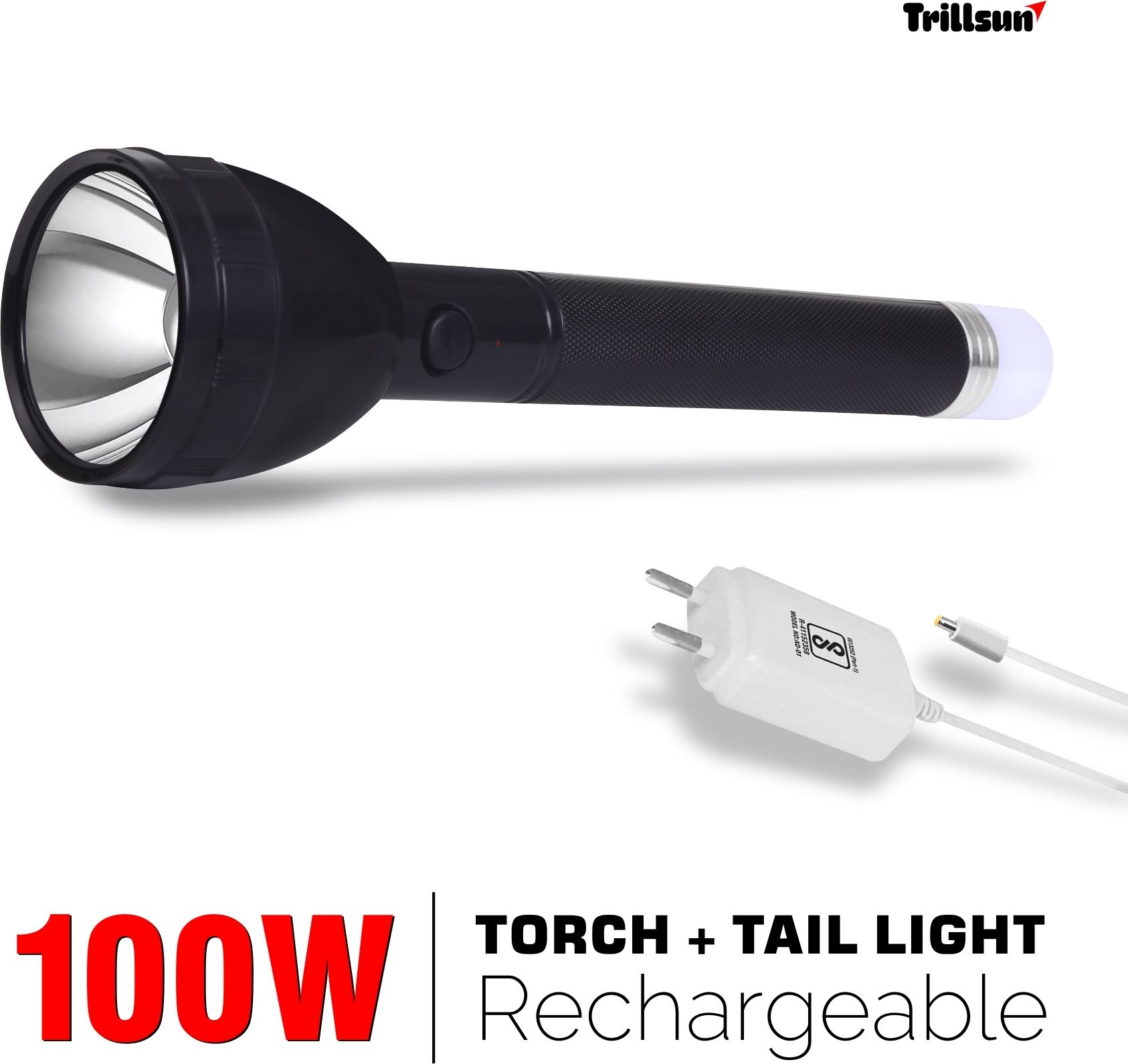 1000 meter Long Range torch with emergency tail light rechargeable Torch-image-49