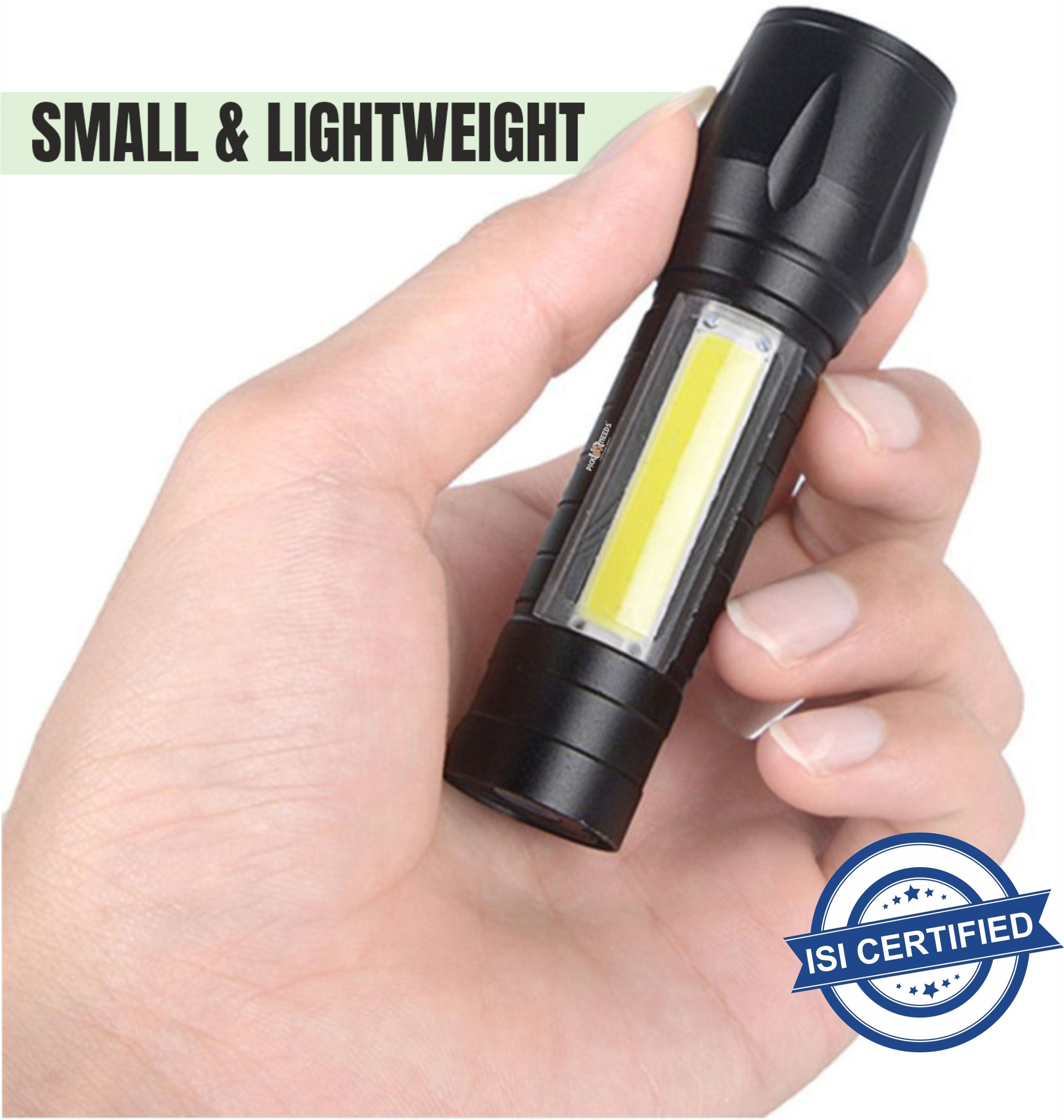 Rechargeable 9W LED Mini Emergency Light Torch Zoomable Flashlight Torch-image-24