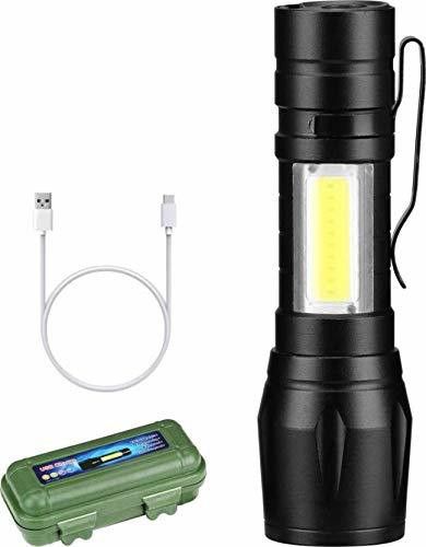 Torch Light USB Rechargeable LED Zoom able Flashlight Torch LED Front Light-image-48