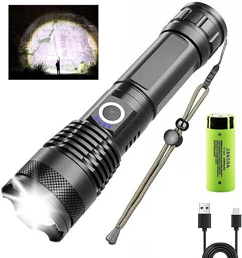 M983 (LED Metal Torch) Zoomable 5 Modes Flashlight, Super Bright 100W Light 8 hrs Torch Emergency Light-image-42