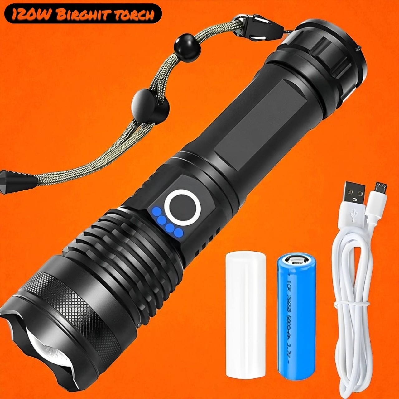 shamsa X164 High Power Rechargeable Torch – Rugged LED Torch for Home and Travel Torch image 1