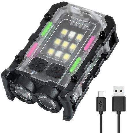 8 Modes Rechargeable LED Torch with power indicator Clip Tail Magnet Work Light Torch-image-47