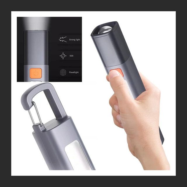 trinetrahub Rechargeable LED Torch Light | Zoomable, Hanging Hook, 3 Lighting Modes, Hiking6 Torch-picture-26