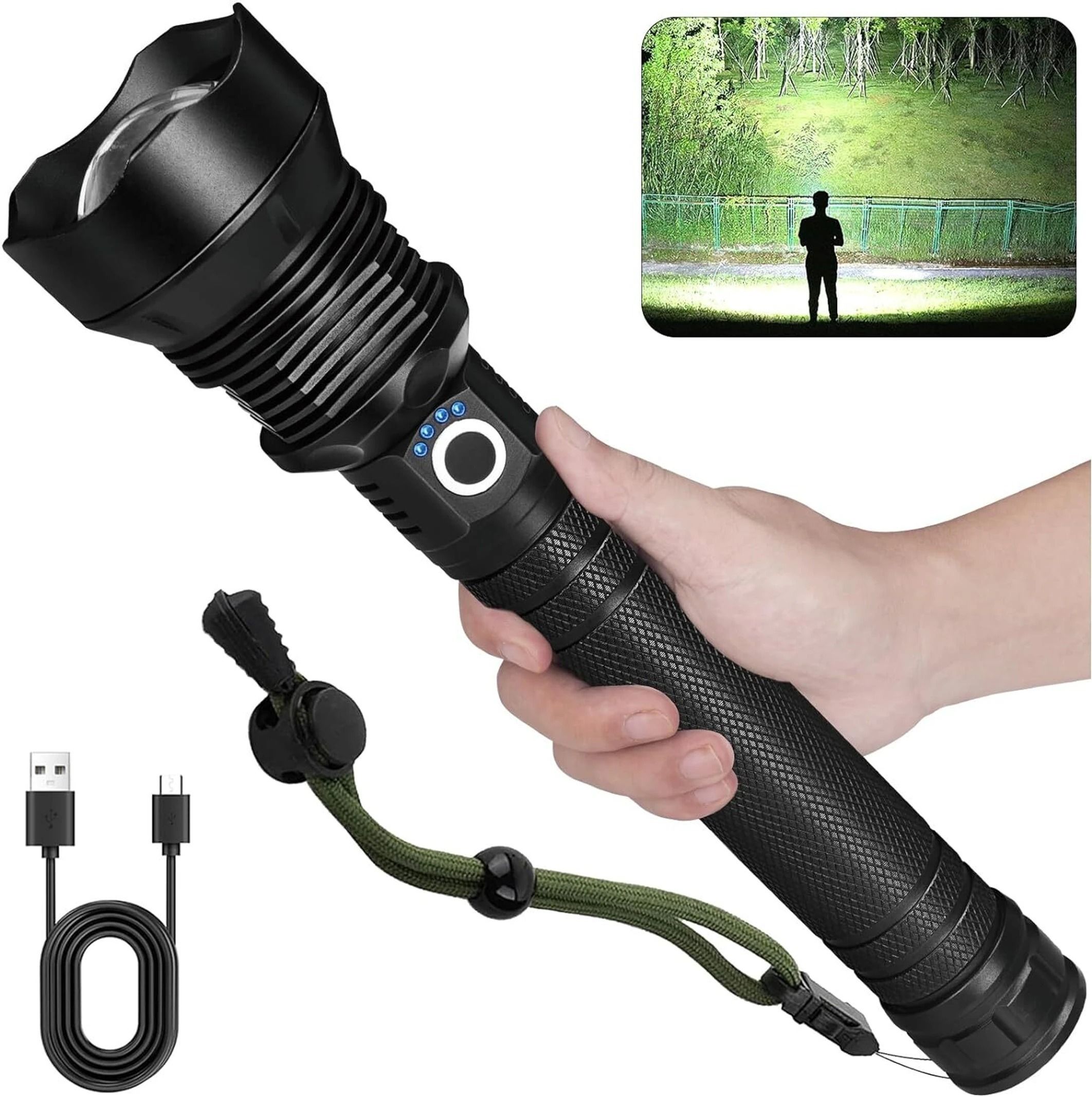 zeno volt 90000 High Lumens Tactical Super Bright Flashlight Zoomable 5 Modes Powered Torch-picture-17