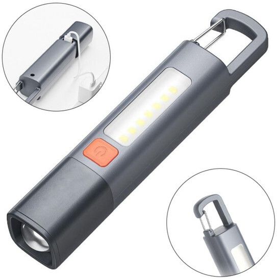 trinetrahub Zoomable Waterproof Torch with Side Light & Hook | Portable Handheld LED Torch12 Torch-picture-32