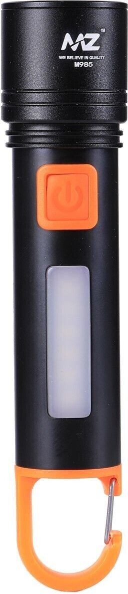 M985 (ZOOMABLE LED METAL TORCH)4 Modes 50W Flashlight + 36W COB light Torch