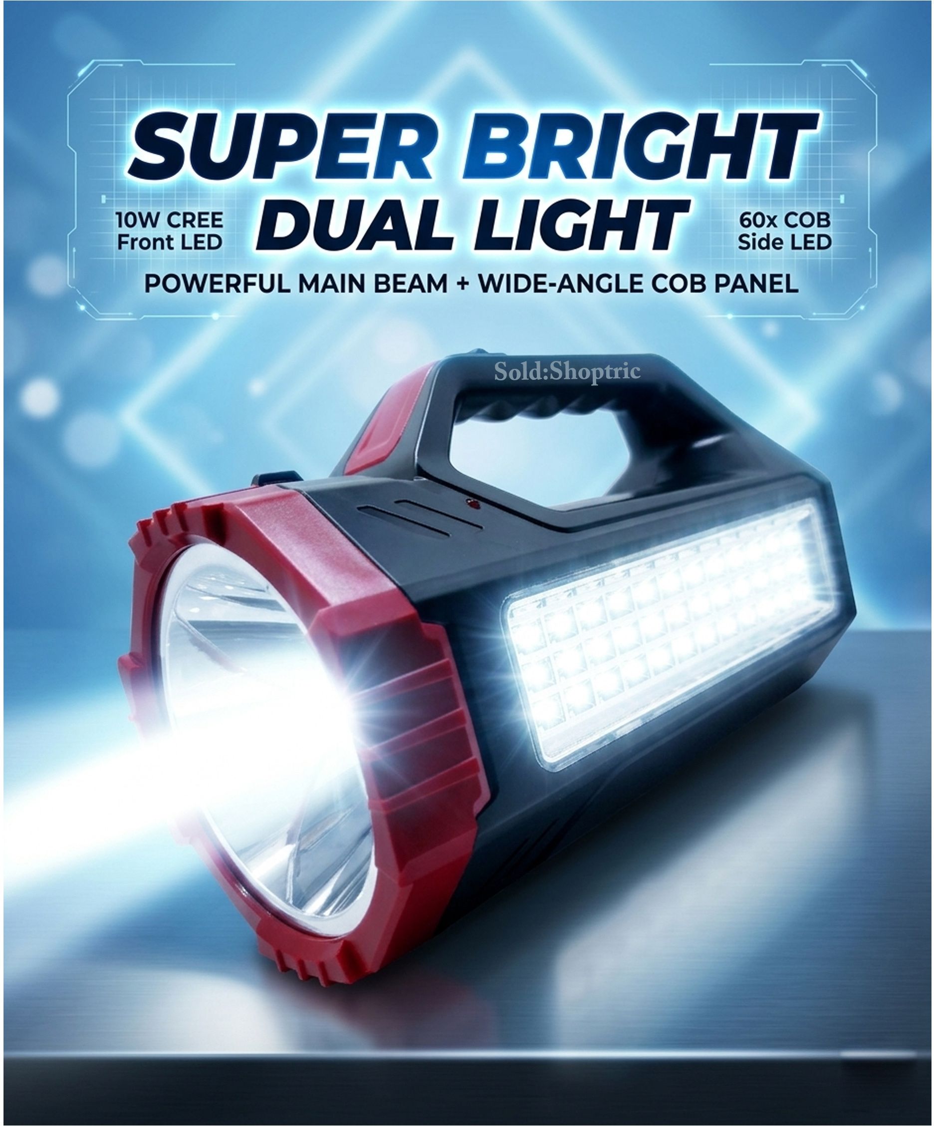 shoptric 280W Unrelenting Bright Light 2 KM Long Range LED Dual Mode Rechargeable Torch 15 hrs Torch Emergency Light-picture-19