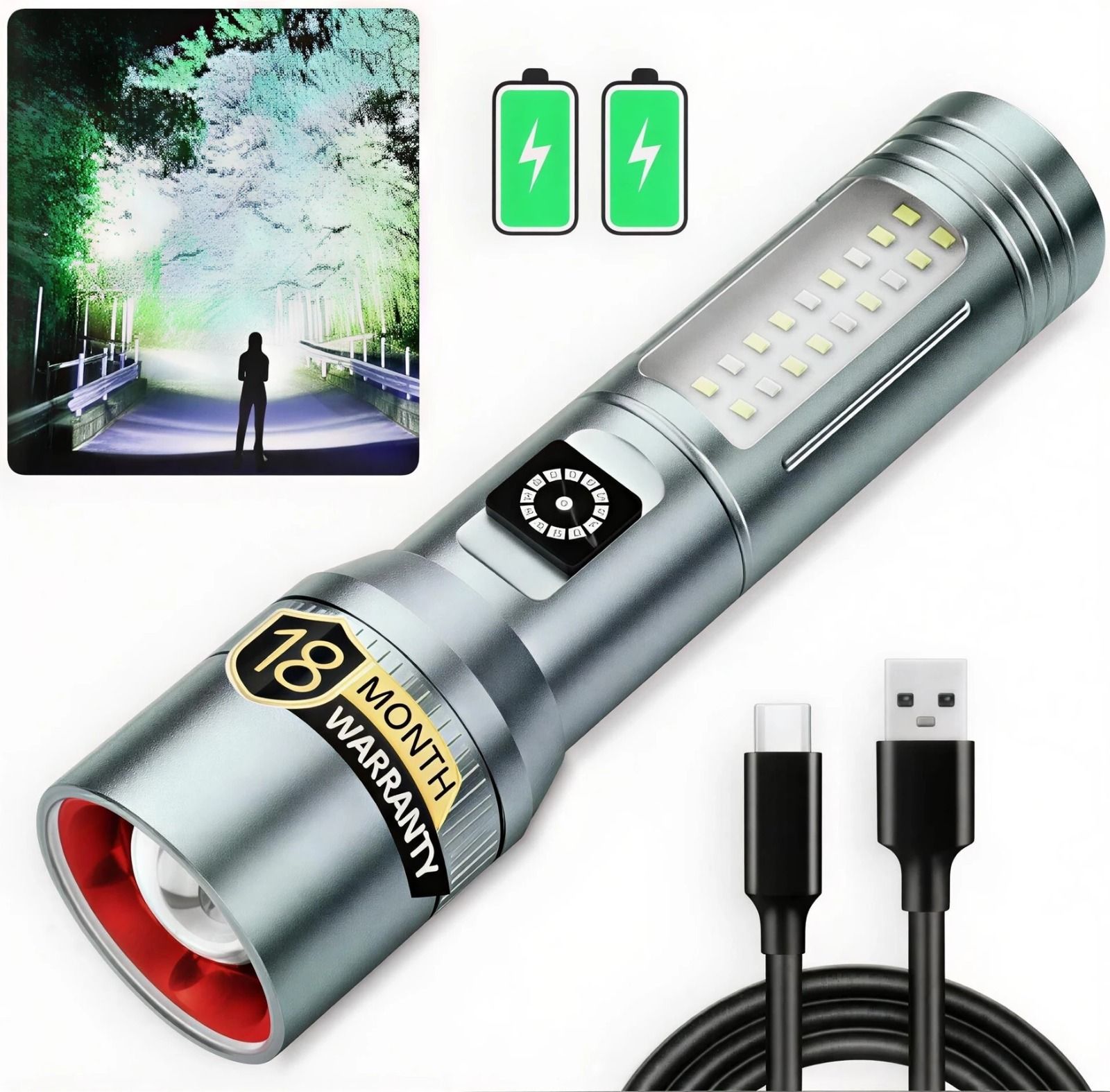 Dual Mode Full Led Emergency Rechargeable Long Range Up to 1 Km with Backlight 4 hrs Torch Emergency Light-image-14