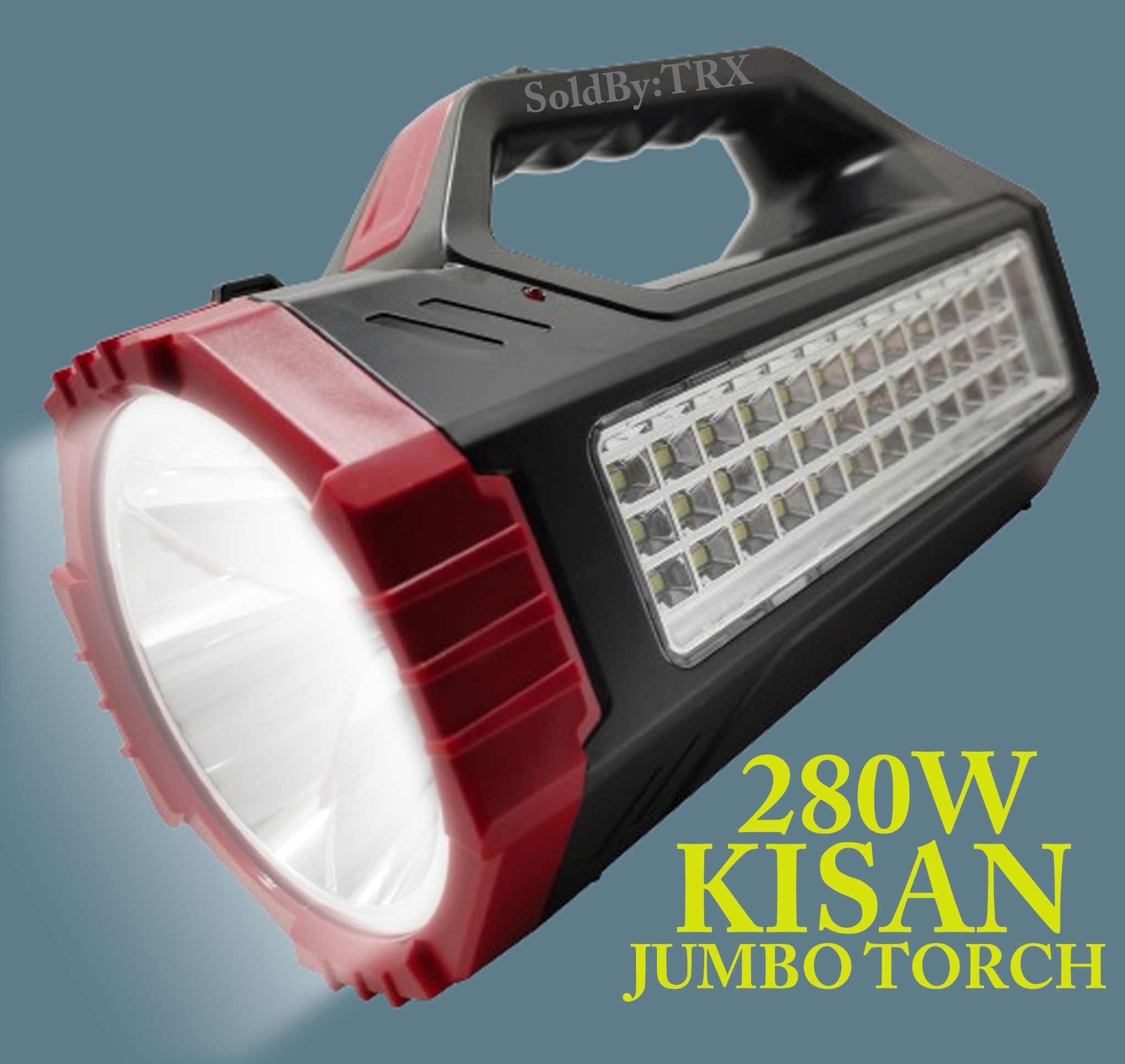 trx 280w jumbo kisan bright light torch for 2 km long range blinker LED with 2 mode Torch-picture-23