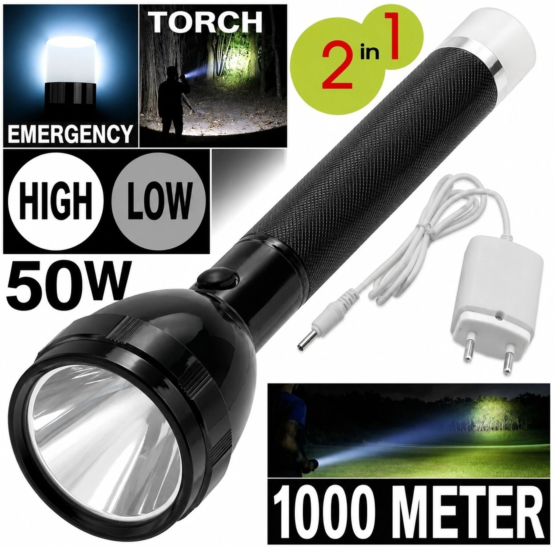 9050 Dual Mode Torch Light | Torch + Table Lamp | Rechargeable LED Emergency Torch-image-45