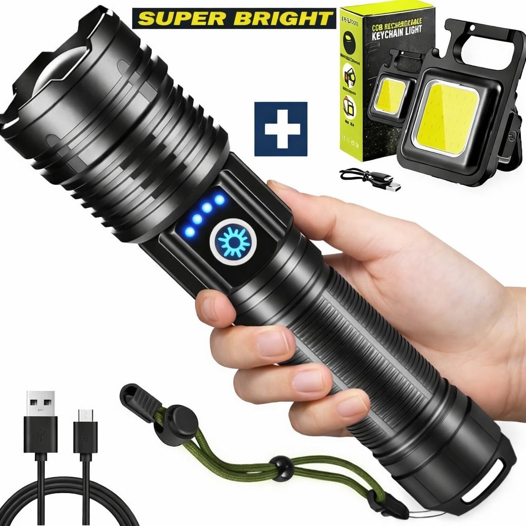 HP376 Keychain Light (ZOOMABLE LED METAL TORCH)5 Modes Flashlight, Super Bright Torch-image-22