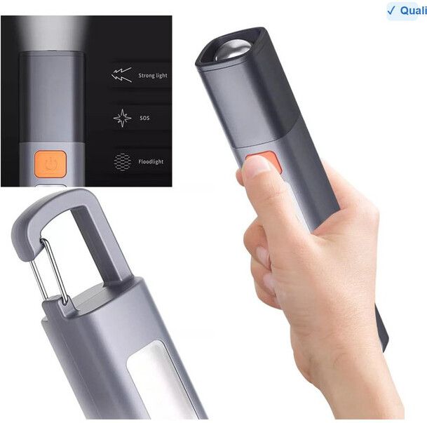 SHOPPEALL LED Rechargeable Flashlight High Lumens Side Light Hook Zoom Waterproof16 Smart Sensor Light-image-43