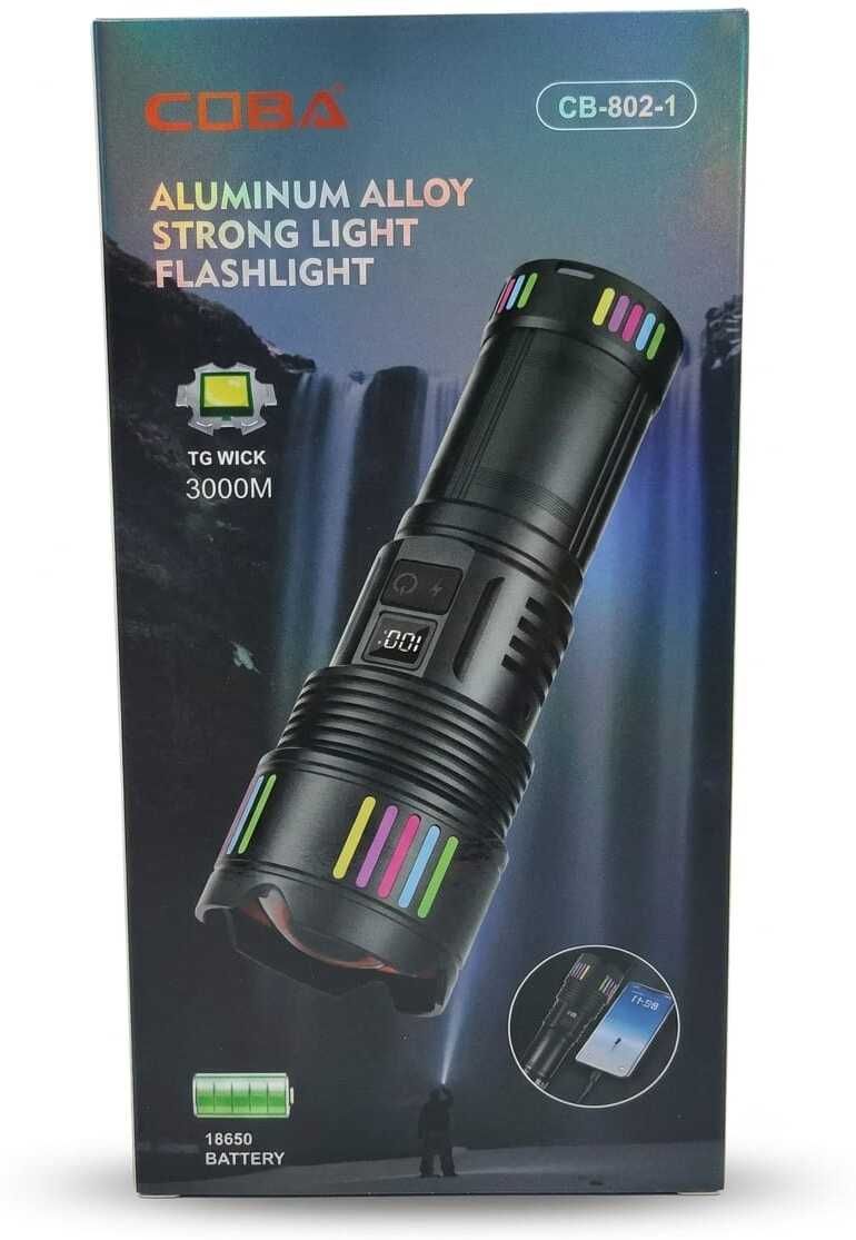 CB-802-1 DigitalDisplay Tactical SuperPower Laser ZoomLight PowerBank Function Torch-image-40