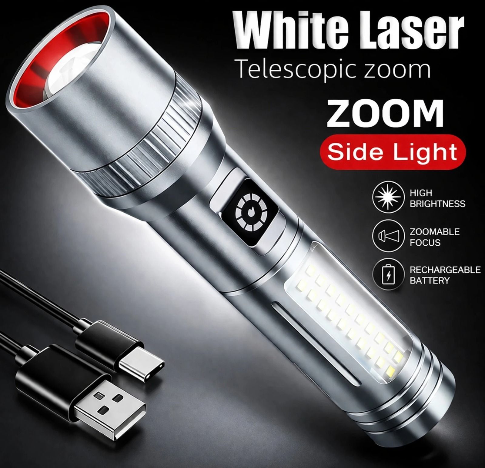 M15 Super Bright & Long Distance Range, for Home, Outdoor & Emergency Use 4 hrs Torch Emergency Light-image-45