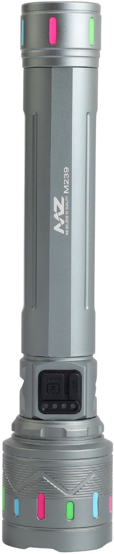 mz M239 (ZOOMABLE RECHARGEABLE LED METAL TORCH) 200W with 3000mAh Battery & 4 Modes Torch-picture-16