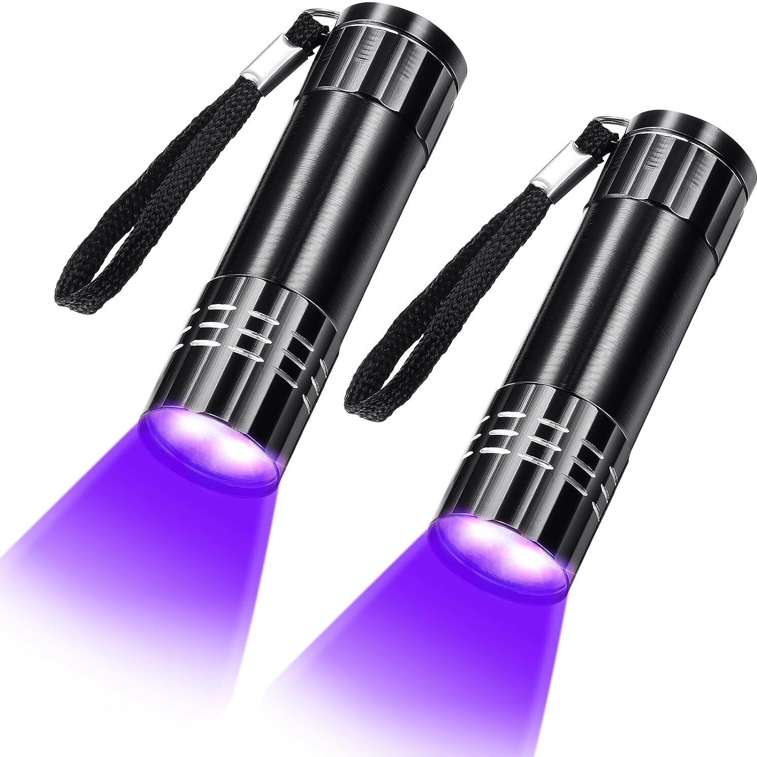 shuang you 2 Pack 395nm UV Blacklight Flashlights 9 LED Mini Portable Detection Light Torch-picture-16
