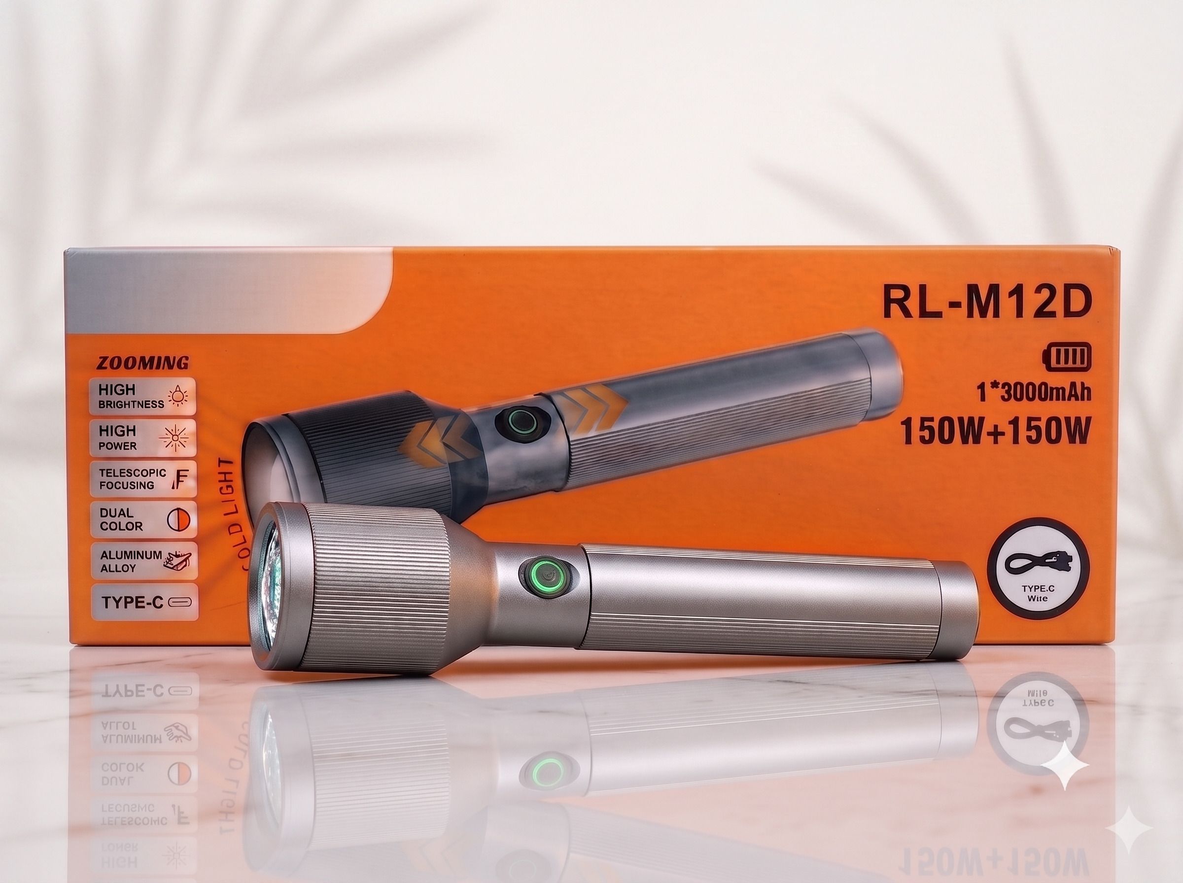 picstar M12D Dual Color (Warm & White Light) Rechargeable LED Torch-picture-19