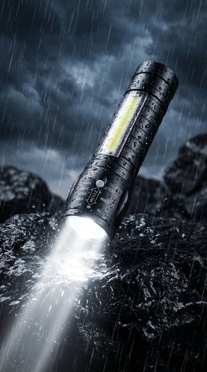 wishlet Rechargeable COB LED Torch, Waterproof, 3 Light Modes extra power Torch-picture-10