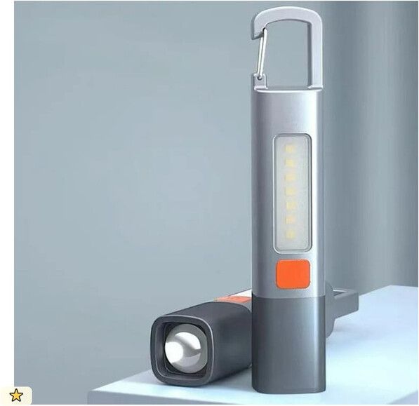 SHOPPEALL Rechargeable LED Flashlight & Lantern – COB Side Light, Zoomable, Hanging Hook Dimmer Switch-image-11