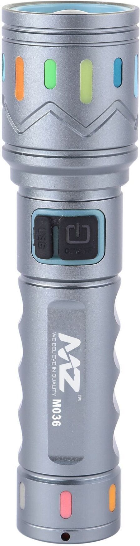 M036-METAL ZOOMABLE LED TORCH-3 Modes Flashlight, Super Bright 80W LED Light Torch-image-1