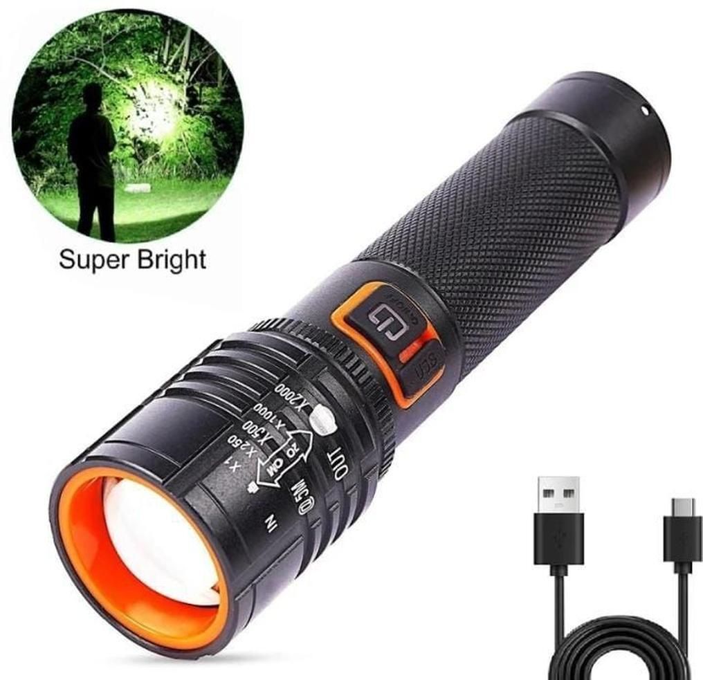 035 Zoomable LED Metal Troch 4 Modes Flashlight, Super Bright LED Emergency-148 Torch-image-47