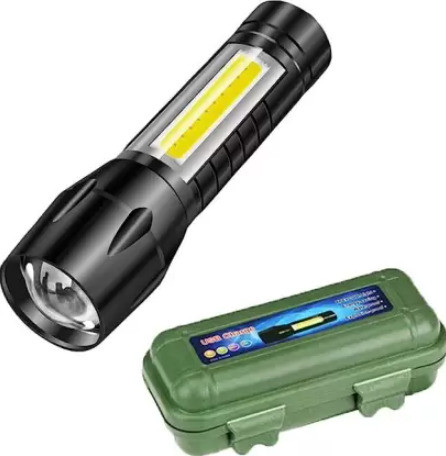 vaxtore Mini Rechargeable Pocket LED Torch Light Super Bright Zoom USB Charging Torch Torch image 1