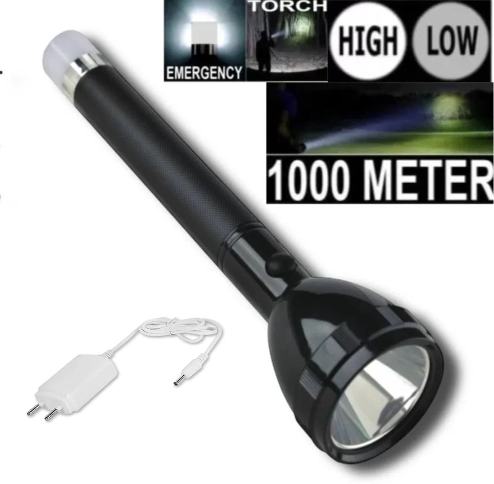 hymasa 9050 Heavy Duty Rechargeable Torch Light Long Backup LED Flashlight Torch-picture-10