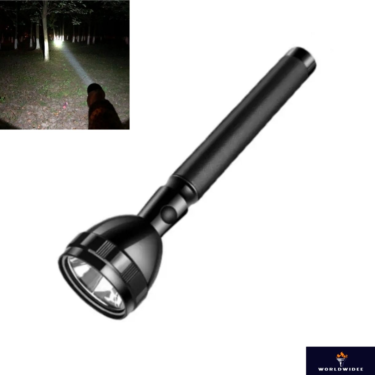 world widee Rechargeable LED Torch Long Range Super Bright Metal Flashlight (Strong Light) Torch-picture-10