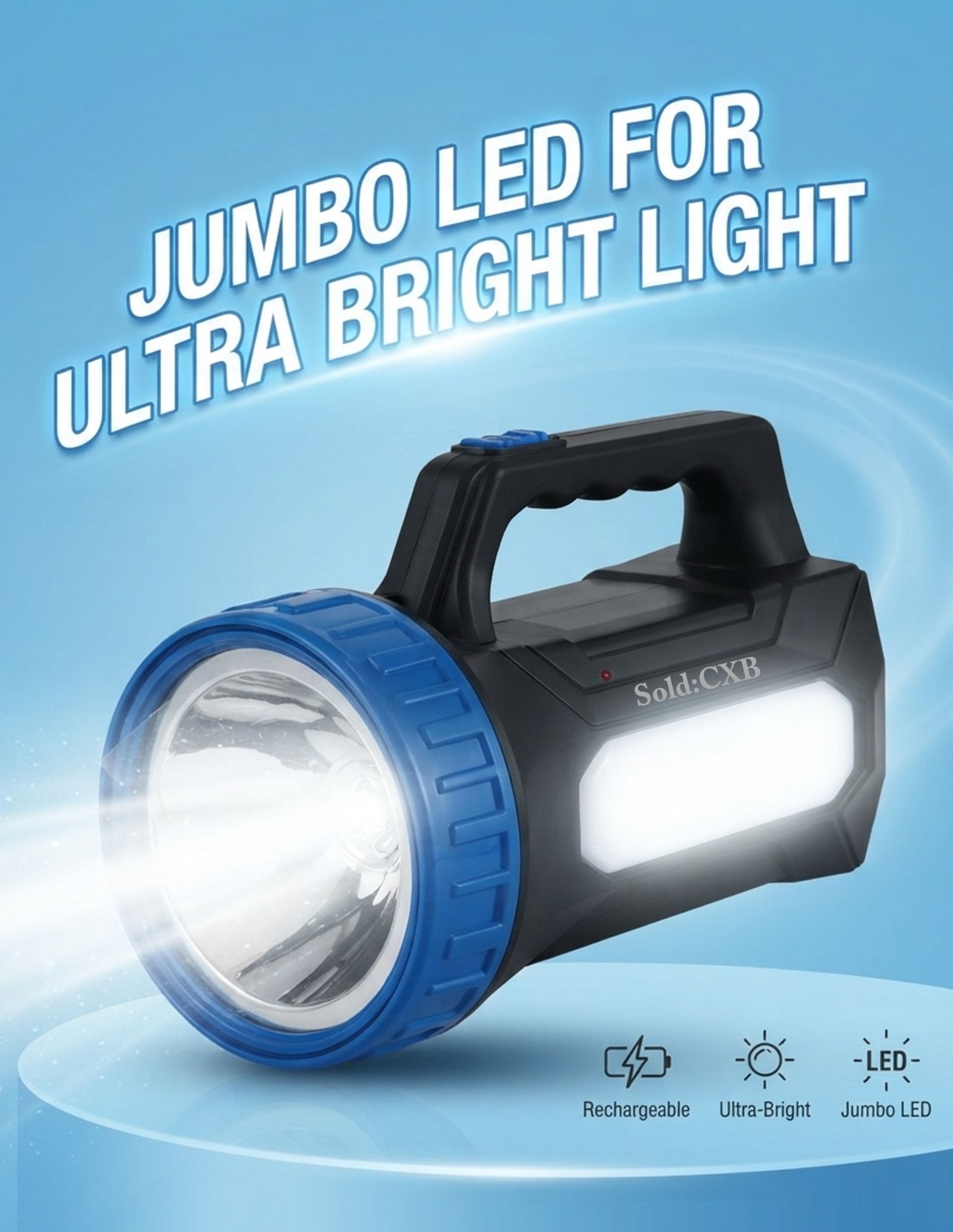 75W Rechargeable Dual Side Ultra Bright Light 2 Km Long Range Laser LED Torch 12 hrs Torch Emergency Light-image-35