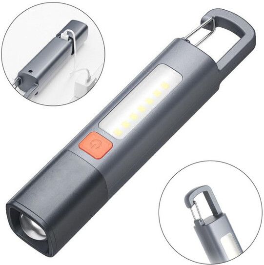 trinetrahub Zoomable Waterproof Torch with Side Light & Hook | Portable Handheld LED Torch1 Torch-picture-36
