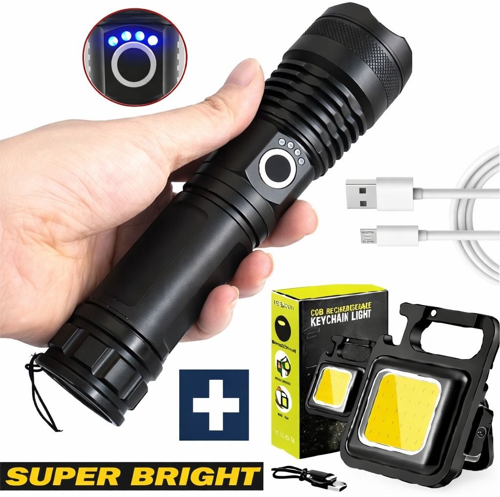 zeno volt 376 Torch+Keychain Rechargeable (ZOOMABLE METAL LED High Super Bright 8 hrs Torch Emergency Light-picture-45