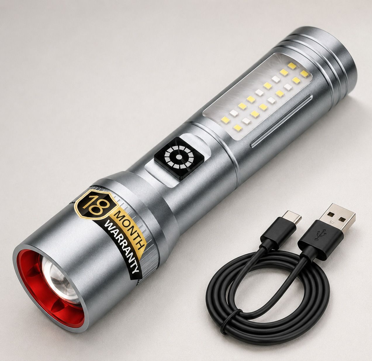 madhav 1 USB Rechargeable LEDFlashlight with Side Light, High Brightness Portable Torch Torch-picture-26