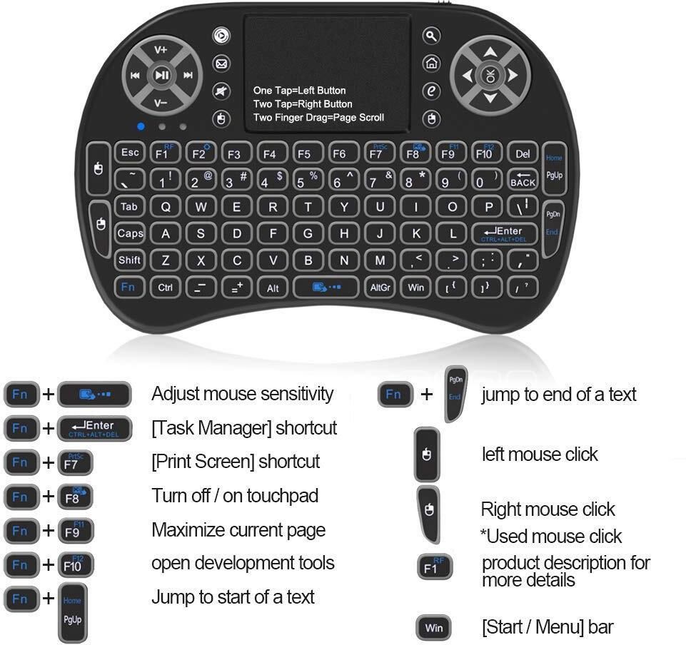 Viraan Compact Wireless Keyboard Touchpad Combo Bluetooth Handheld Multi-device Keyboard Compatible with Laptop-image-32