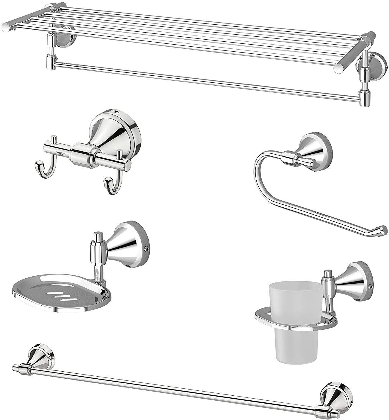 Stainless Steel 304 Grade Towel Rack with Niko Bathroom Accessories Set-5 pieces Chrome Towel Holder-image-28