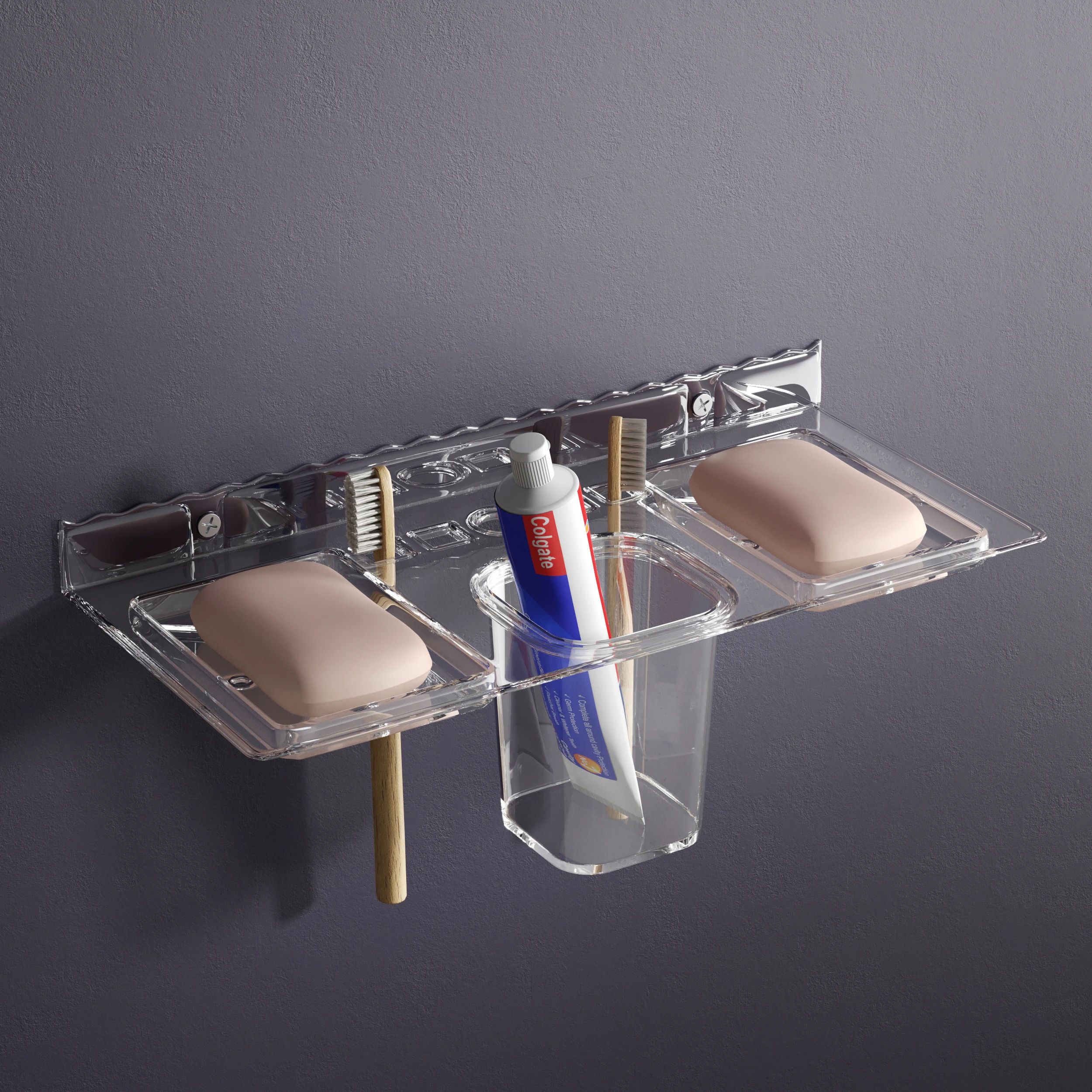 Soap Case & Toothbrush Stand | Multipurpose Bathroom/Kitchen Organizer Acrylic Toilet Paper Holder-image-28
