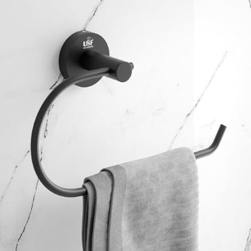 Round Towel Ring/Towel Holder/Napkin Ring/Bathroom Accessories Pack of 1 Black Towel Holder-image-35