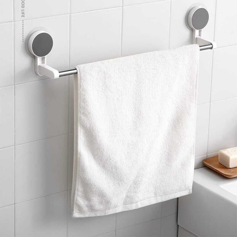 Wall Mounted Self Adhesive Magic Sticker Towel Holder Bar for Bathroom & Kitchen 8 inch 1 Bar Towel Rod-image-21