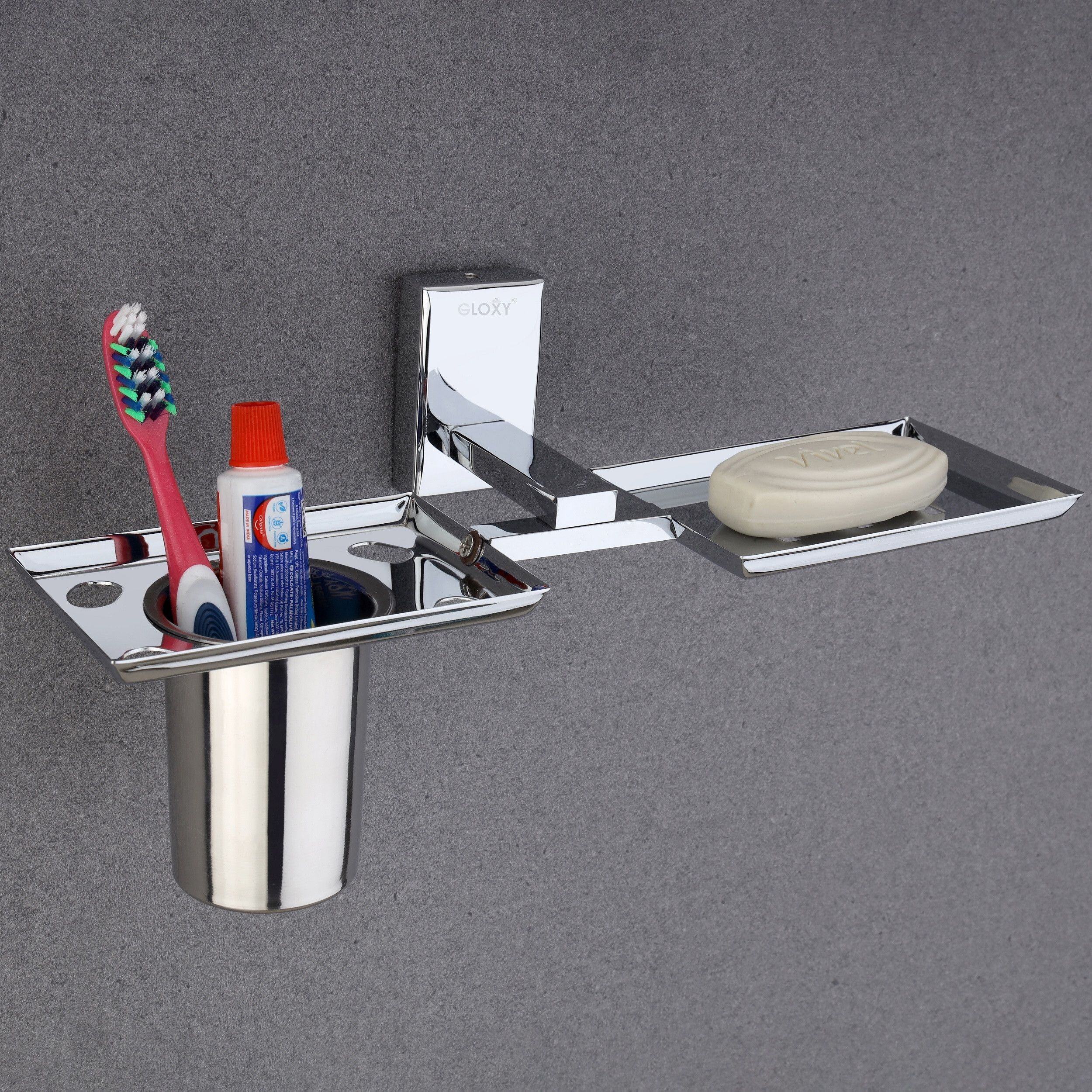 Premium- Soap Dish with Glass Tumbler Holder | Wall Mount Bathroom Organizer Stainless Steel Toilet Paper Holder-image-26