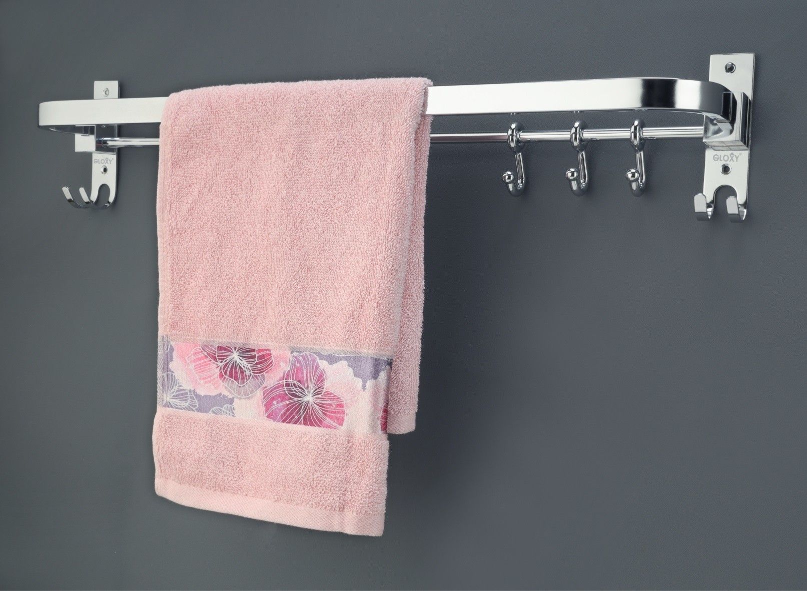 gloxy by gloxy Folding Towel Rods/Towel Holder/Napkins Holder Rod for Bathroom Chrome Coated_2 Silver Towel Holder-picture-31
