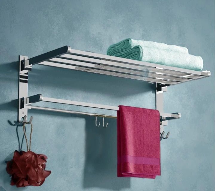 handy by handy Stainless Steel Folding Towel Rack for Bathroom(18 Inch) Steel Towel Holder-picture-15