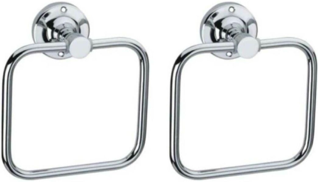 clasy 100% Stainless Steel Towel Ring Square Shape 2 Pc silver Towel Holder-picture-11