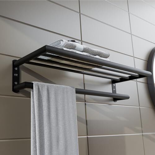 LOFI Towel Rack Hanger/Towel Rod/Towel Holder for Bathroom - 24 Inch Black Towel Holder-image-21