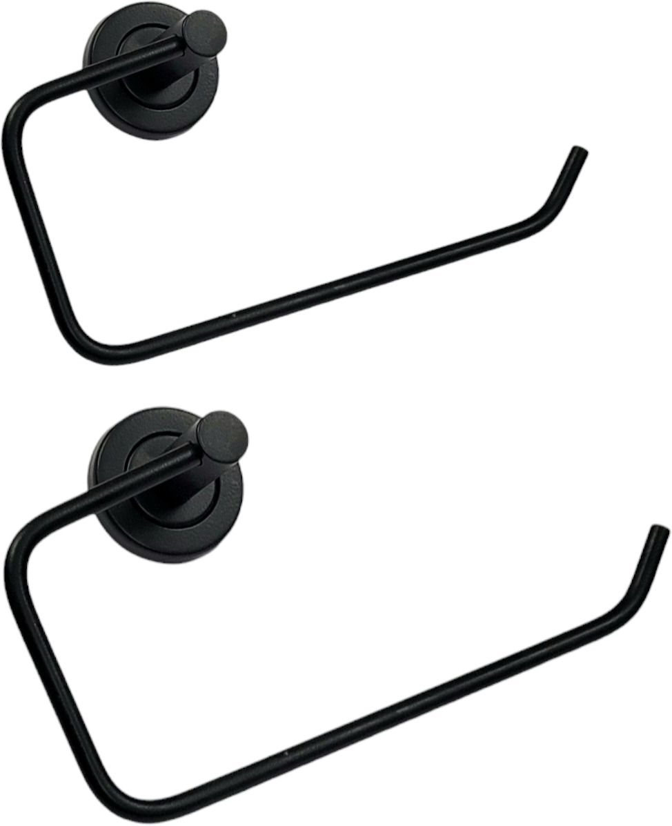 Stainless Steel Black C cut towel holder ring for bathroom and kitchen Black Towel Holder-image-32