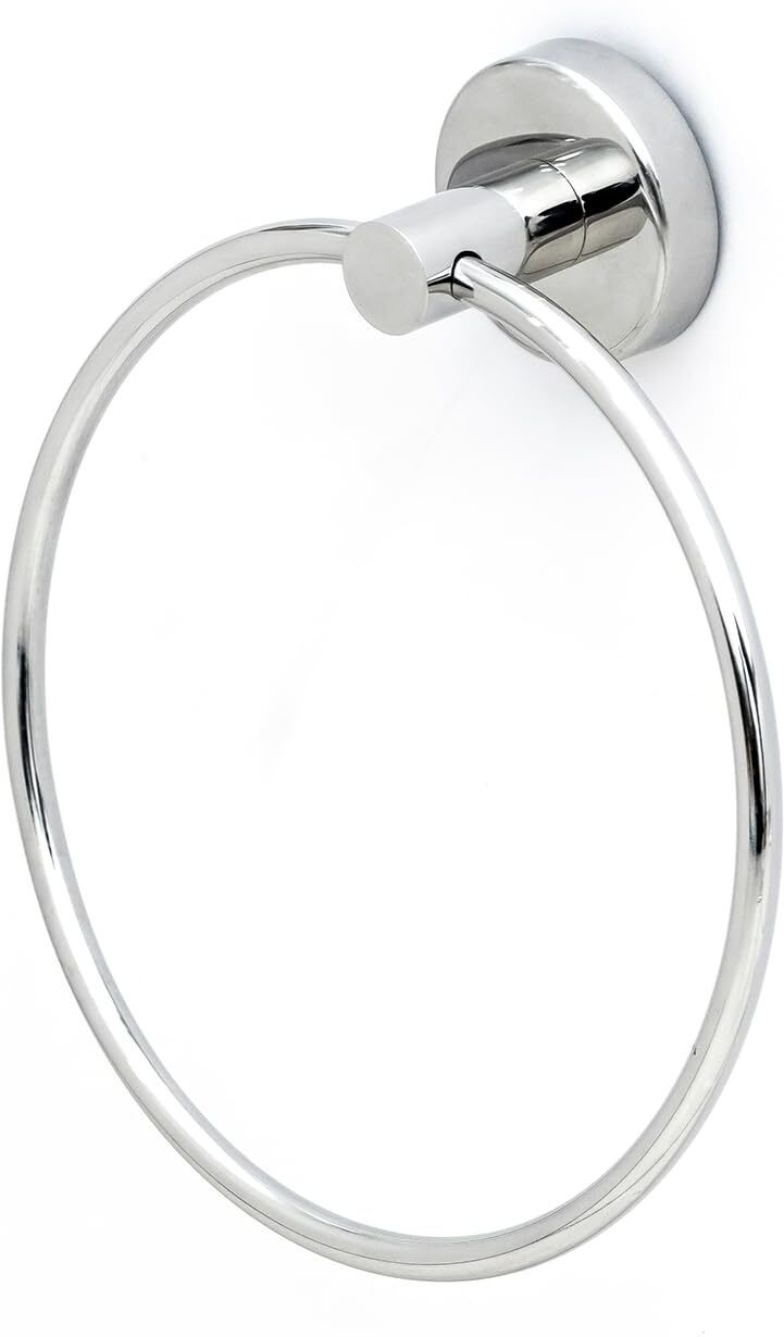 fixzo Stainless Steel Towel Ring Holder, Chrome Finish, Wall Mounted 10 inch 1 Bar Towel Rod-picture-25