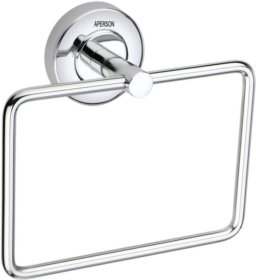 aperson Steel Wall Mounted Square Solid Towel Ring-Round Base (Pack of 1) Silver Towel Holder-picture-38