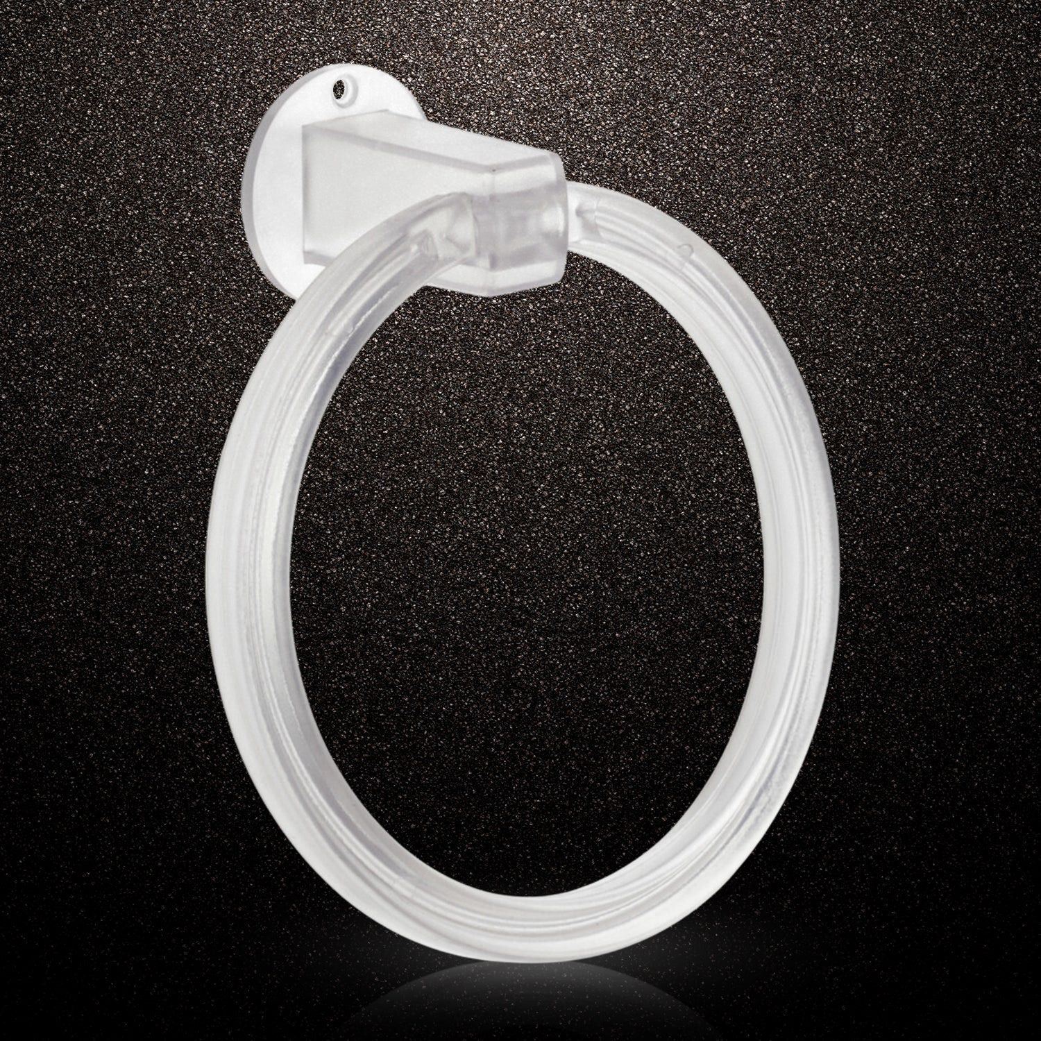 Wall Mounted Round Towel Ring Holder with Screw for Bathroom Use White Towel Holder