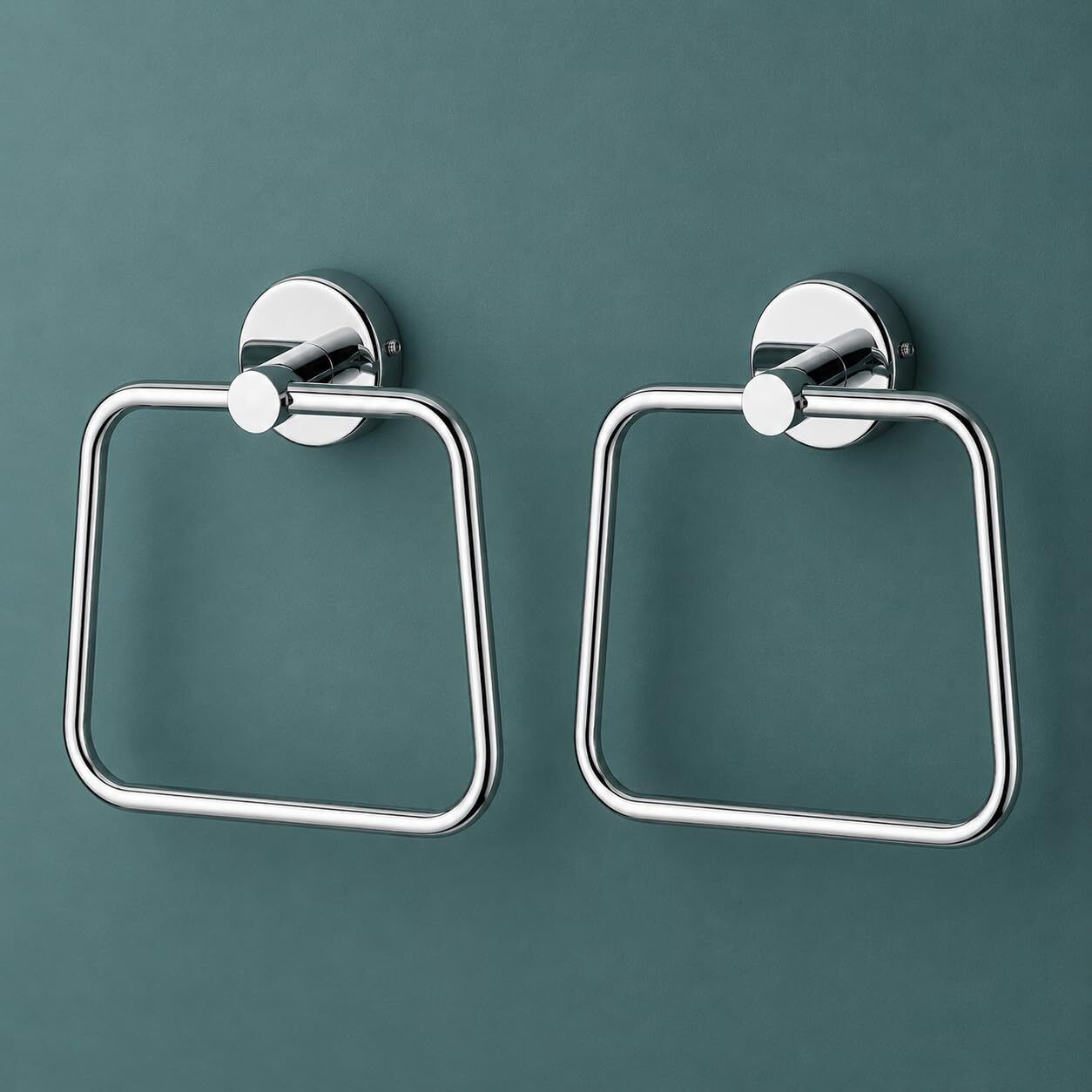 arena Premium Square Towel Ring Holder for Bathroom | Wall Mounted 7 inch 1 Bar Towel Rod-picture-10