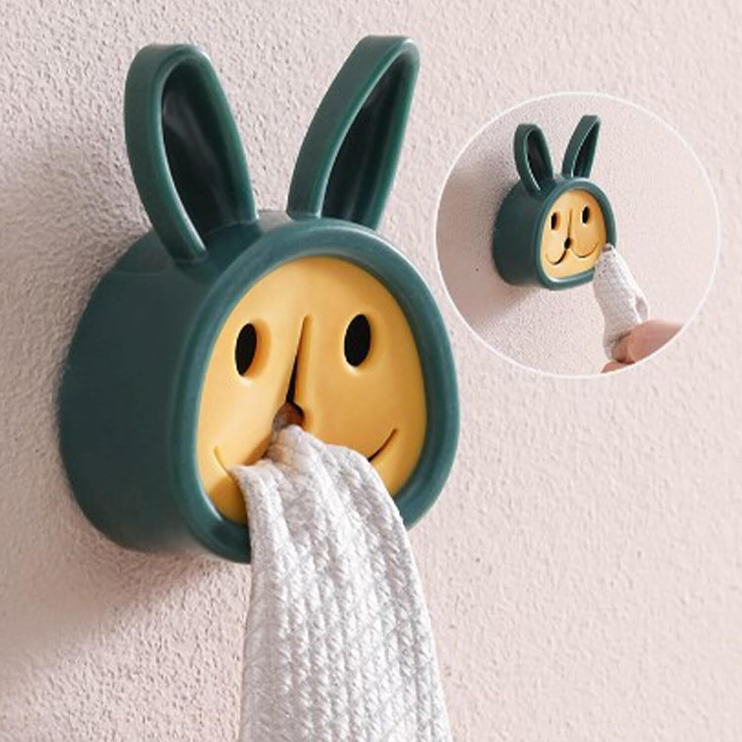 Plastic Punch Free Towel Plug Holder Towels Storage Wash Cloth Clip, Pack of 4 Multicolor Towel Holder-image-46